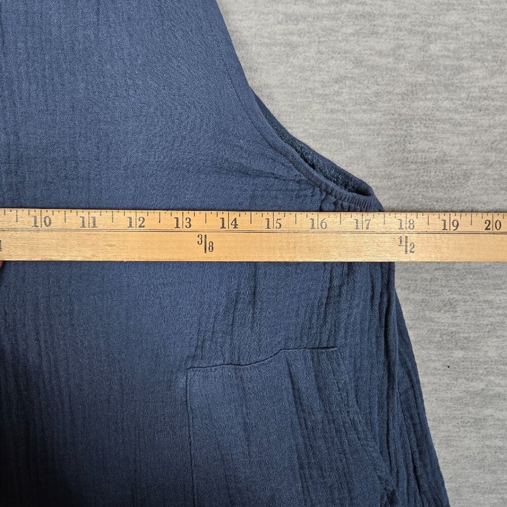 Cupshe Teal Blue Square Neck Wide Leg Romper Sleeveless Cotton Size M NEW - Picture 3 of 8